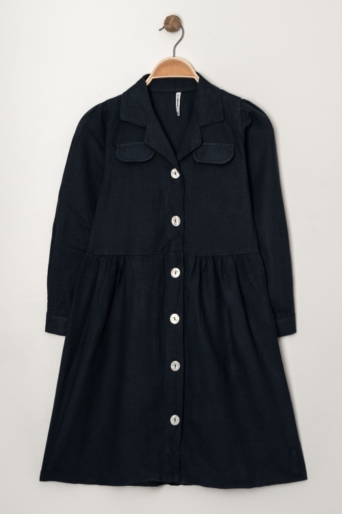 Kız Çocuk Jüt Pamuklu Elbise P1010