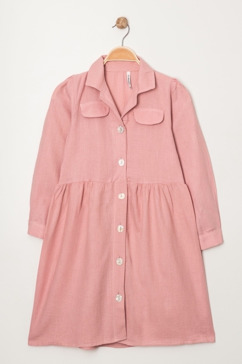 Kız Çocuk Jüt Pamuklu Elbise P1010