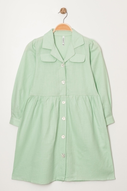 Kız Çocuk Jüt Pamuklu Elbise P1010