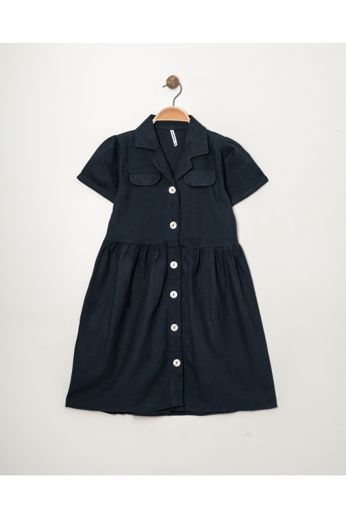 Kız Çocuk Jüt Pamuklu Kısa Kollu Elbise P1009