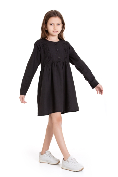 Kız Çocuk Pile Fırfır Detaylı Elbise P1017