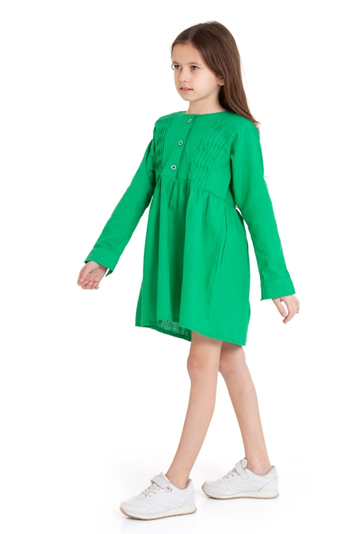 Kız Çocuk Pile Fırfır Detaylı Elbise P1017
