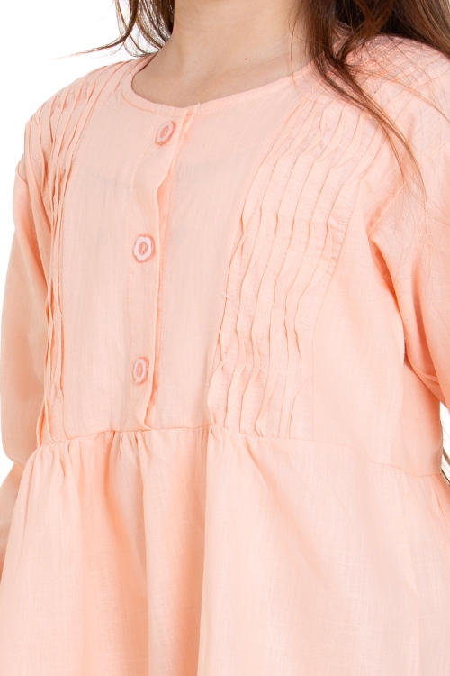 Kız Çocuk Pile Fırfır Detaylı Elbise P1017