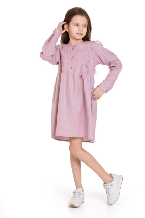 Kız Çocuk Pile Fırfır Detaylı Elbise P1017