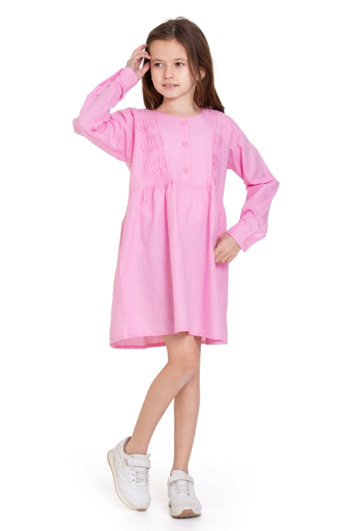 Kız Çocuk Pile Fırfır Detaylı Elbise P1017