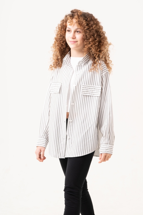 Kız Çocuk Taş Süslemeli Gömlek P1079