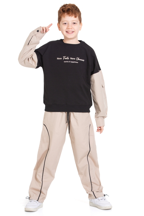 Erkek Çocuk 2 İplik Kol Cepli Alt-Üst Takım P1076