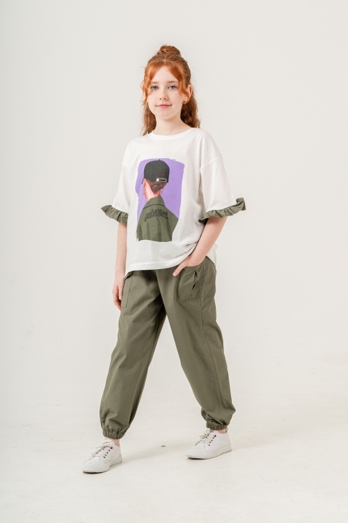 Kız Çocuk 2li Takım (Jogger Pantolon+T-Shirt) P1028