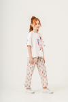 Kız Çocuk Lale Baskılı Alt-Üst Takım (Pantolon+T-Shirt) P1011