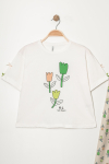 Kız Çocuk Lale Baskılı Alt-Üst Takım (Pantolon+T-Shirt) P1011