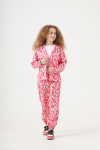 Kız Çocuk Rotasyon Desenli Alt-Üst Takım (Jogger Pantolon+Gömlek) P1019