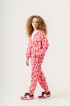 Kız Çocuk Rotasyon Desenli Alt-Üst Takım (Jogger Pantolon+Gömlek) P1019